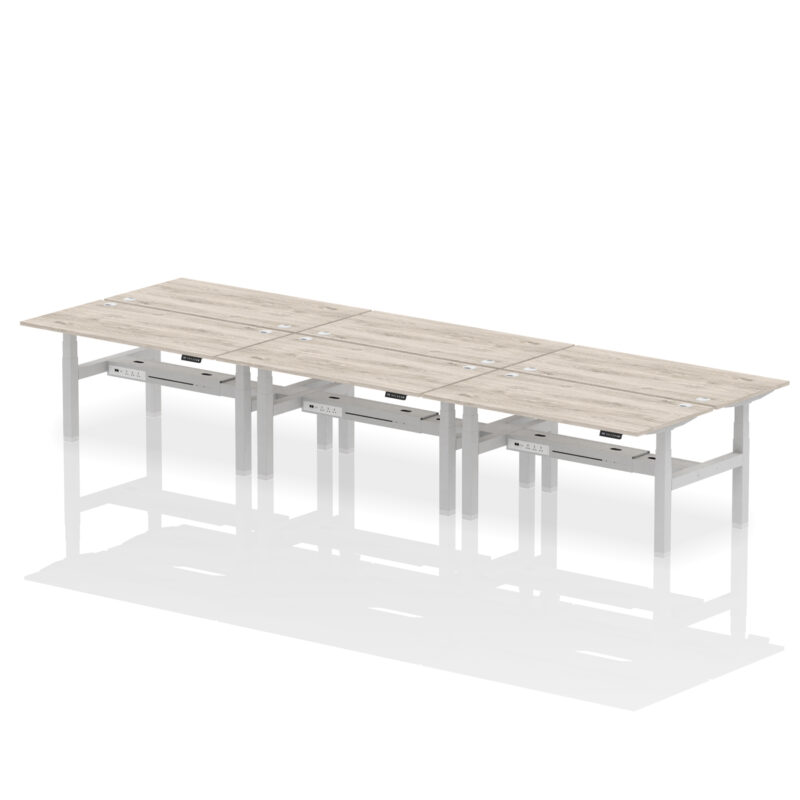 Brisk Back-to-Back Height Adjustable Bench Desk - 6 Person - Image 50
