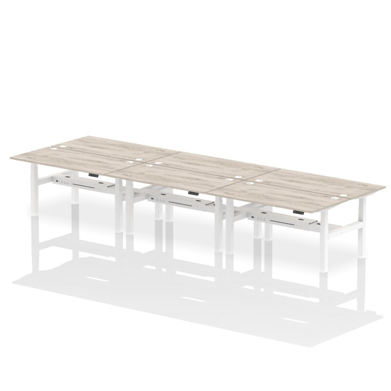 Brisk Back-to-Back Height Adjustable Bench Desk - 6 Person - Image 51