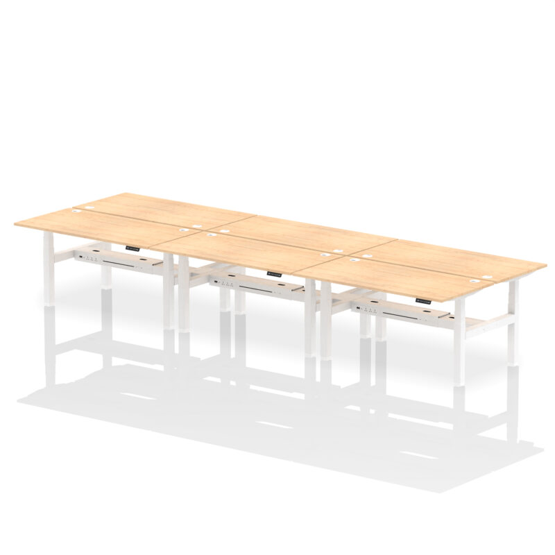 Brisk Back-to-Back Height Adjustable Bench Desk - 6 Person - Image 54