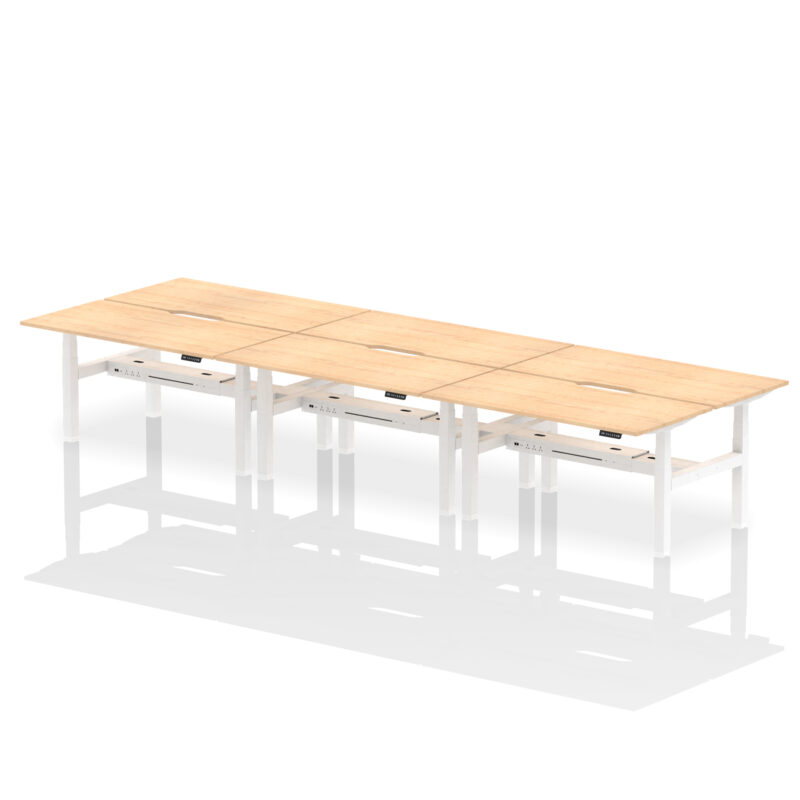 Brisk Back-to-Back Scalloped Edge Height Adjustable Bench Desk - 6 Person - Image 45