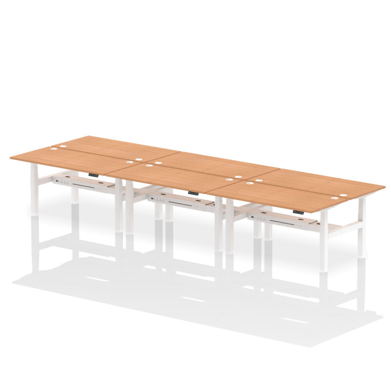 Brisk Back-to-Back Height Adjustable Bench Desk - 6 Person - Image 57