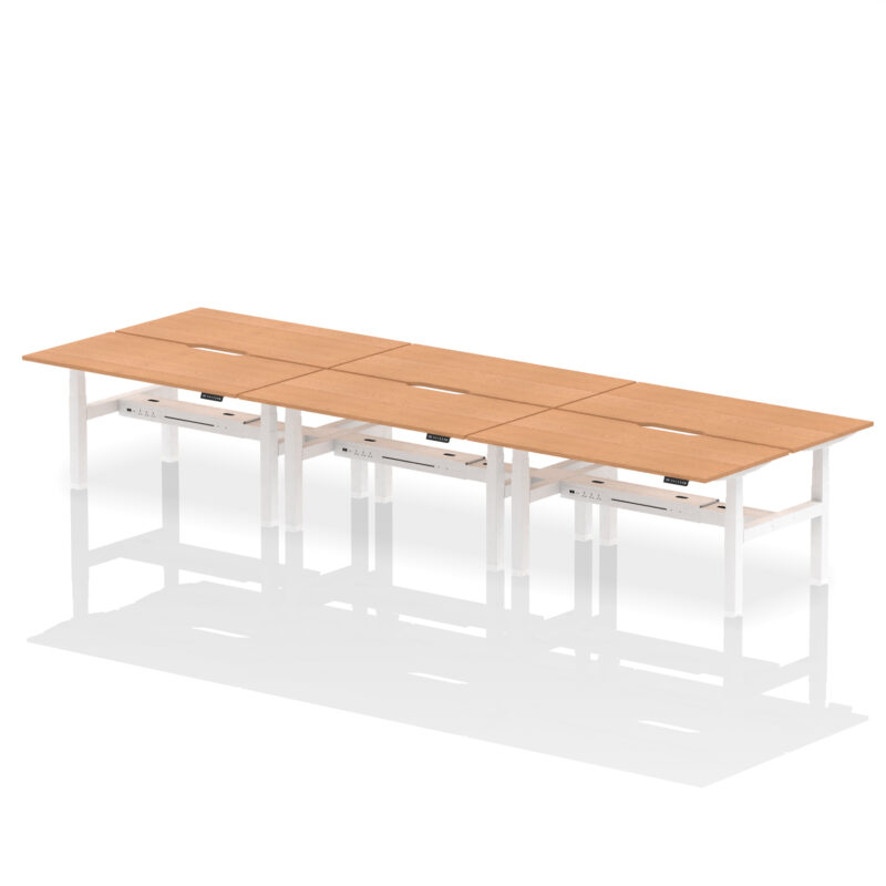 Brisk Back-to-Back Scalloped Edge Height Adjustable Bench Desk - 6 Person - Image 48
