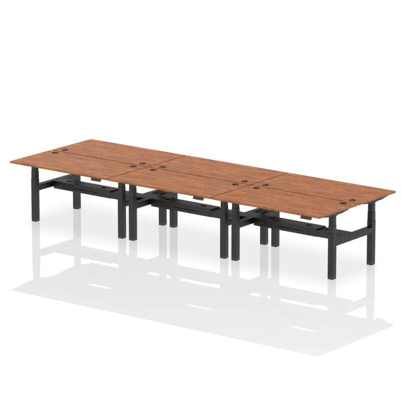 Brisk Back-to-Back Height Adjustable Bench Desk - 6 Person - Image 58
