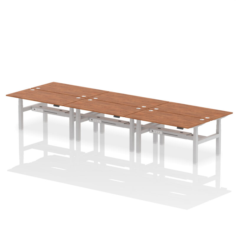 Brisk Back-to-Back Height Adjustable Bench Desk - 6 Person - Image 59