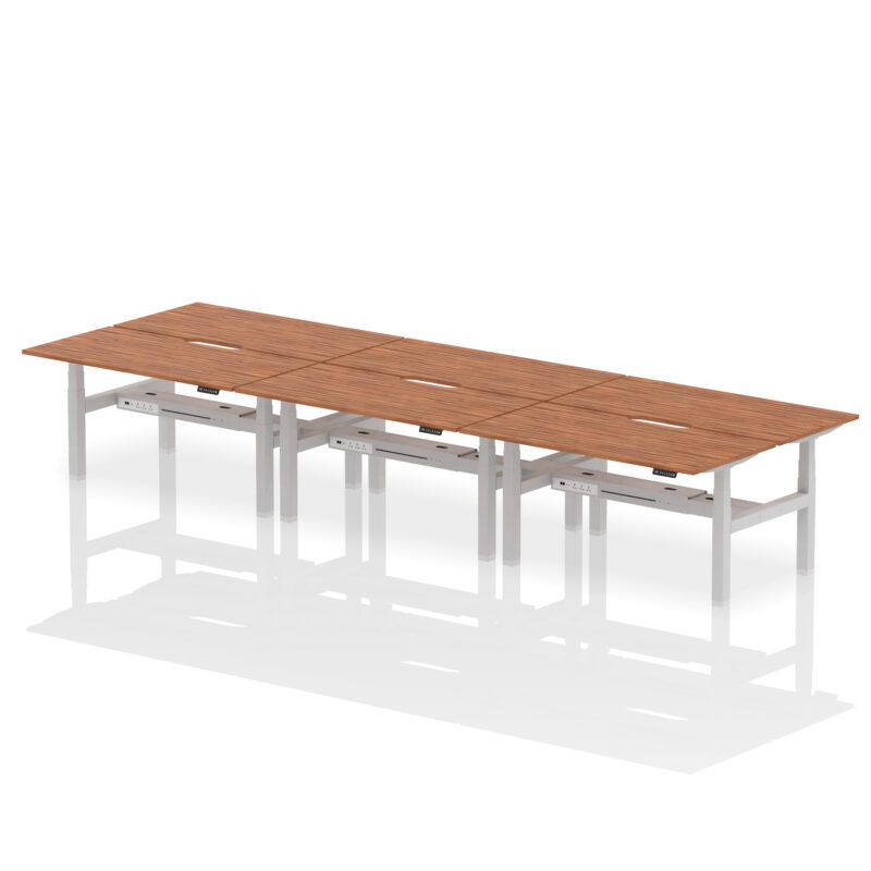 Brisk Back-to-Back Scalloped Edge Height Adjustable Bench Desk - 6 Person - Image 50