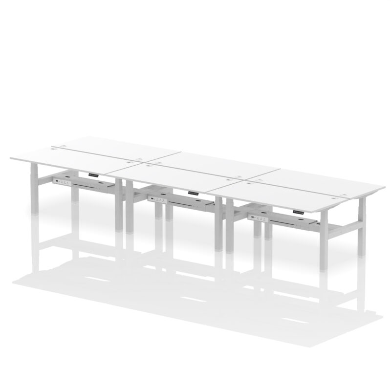 Brisk Back-to-Back Height Adjustable Bench Desk - 6 Person - Image 62