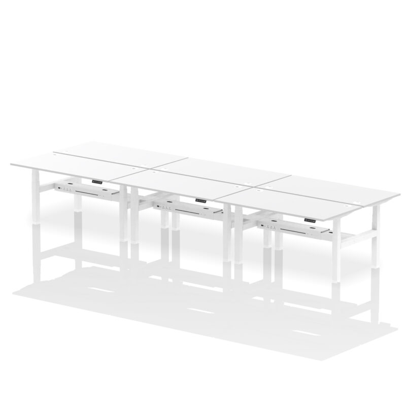 Brisk Back-to-Back Height Adjustable Bench Desk - 6 Person - Image 63