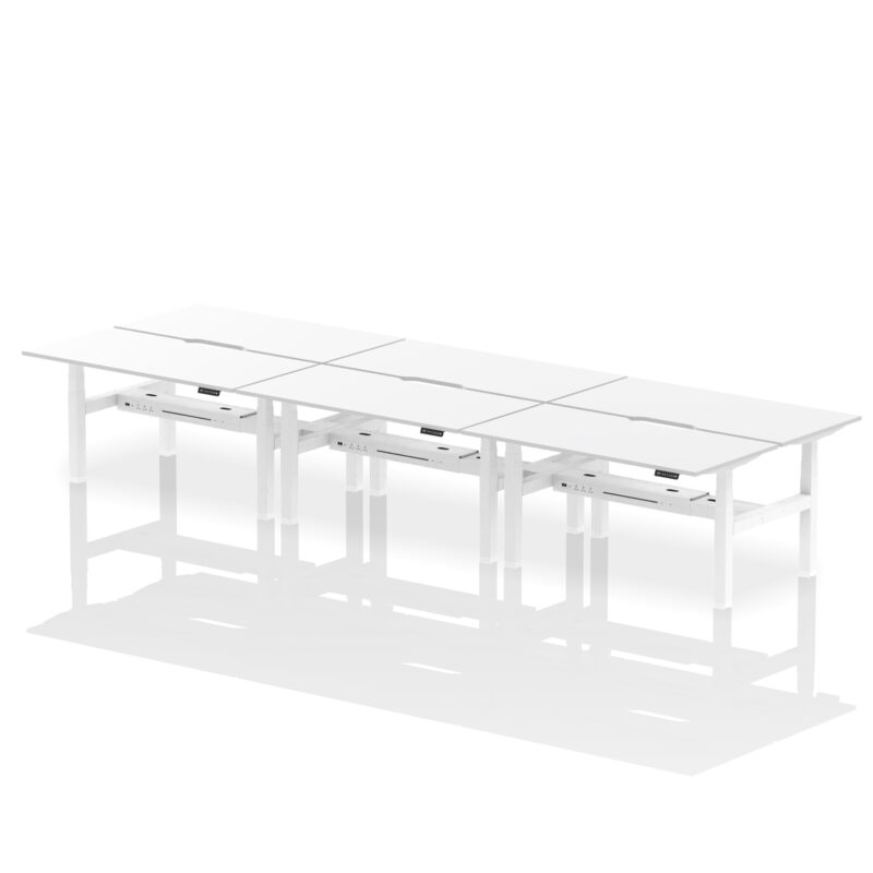 Brisk Back-to-Back Scalloped Edge Height Adjustable Bench Desk - 6 Person - Image 54