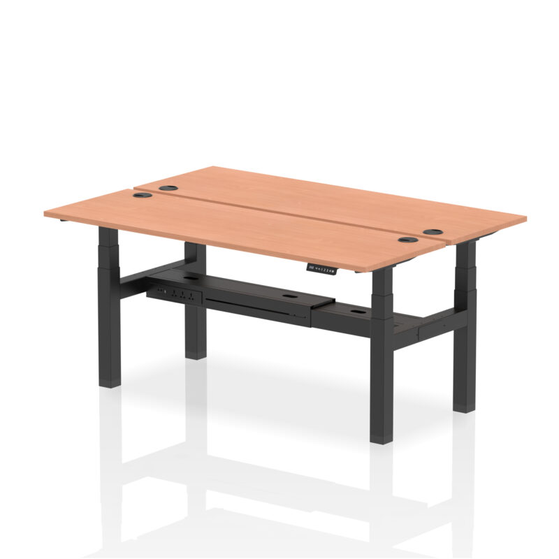 Brisk Back-to-Back Slimline Height Adjustable Bench Desk - 2 Person - Image 64