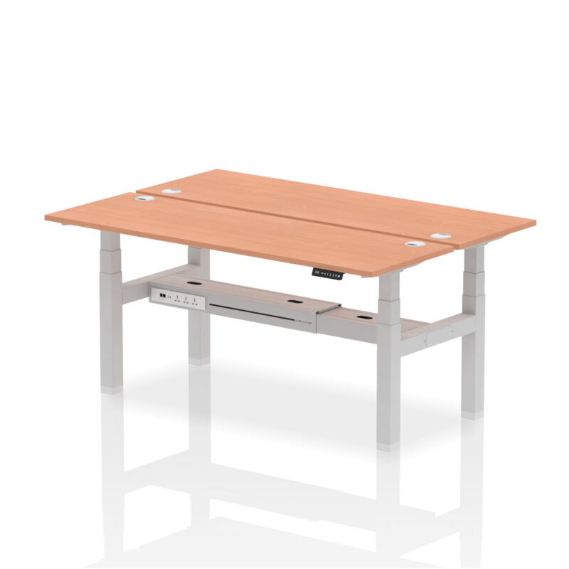 Brisk Back-to-Back Slimline Height Adjustable Bench Desk - 2 Person - Image 65