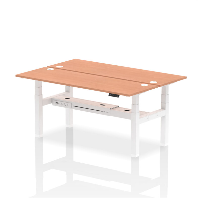 Brisk Back-to-Back Slimline Height Adjustable Bench Desk - 2 Person - Image 66