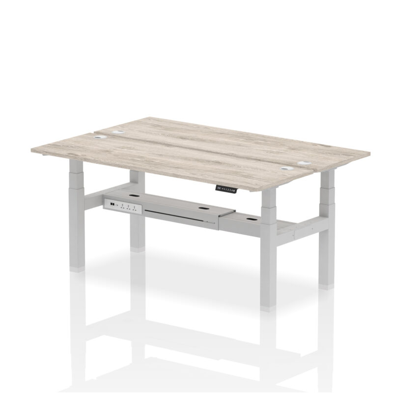Brisk Back-to-Back Slimline Height Adjustable Bench Desk - 2 Person - Image 71