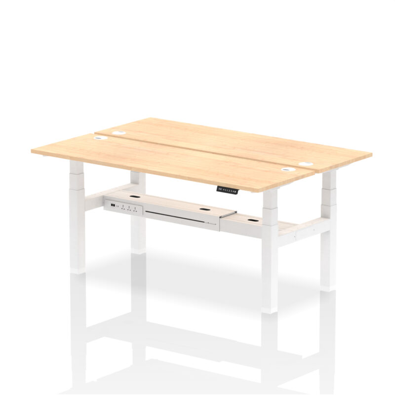 Brisk Back-to-Back Slimline Height Adjustable Bench Desk - 2 Person - Image 75