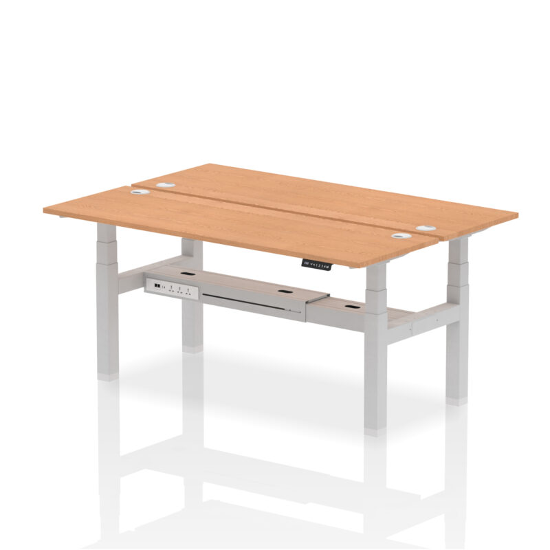 Brisk Back-to-Back Slimline Height Adjustable Bench Desk - 2 Person - Image 77