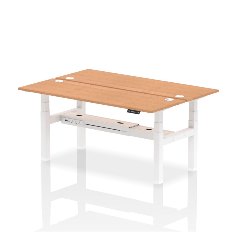 Brisk Back-to-Back Slimline Height Adjustable Bench Desk - 2 Person - Image 78
