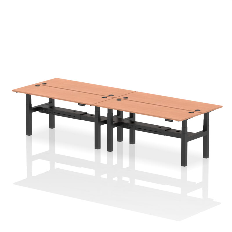 Brisk Back-to-Back Slimline Height Adjustable Bench Desk - 4 Person - Image 64