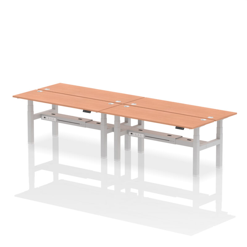 Brisk Back-to-Back Slimline Height Adjustable Bench Desk - 4 Person - Image 65