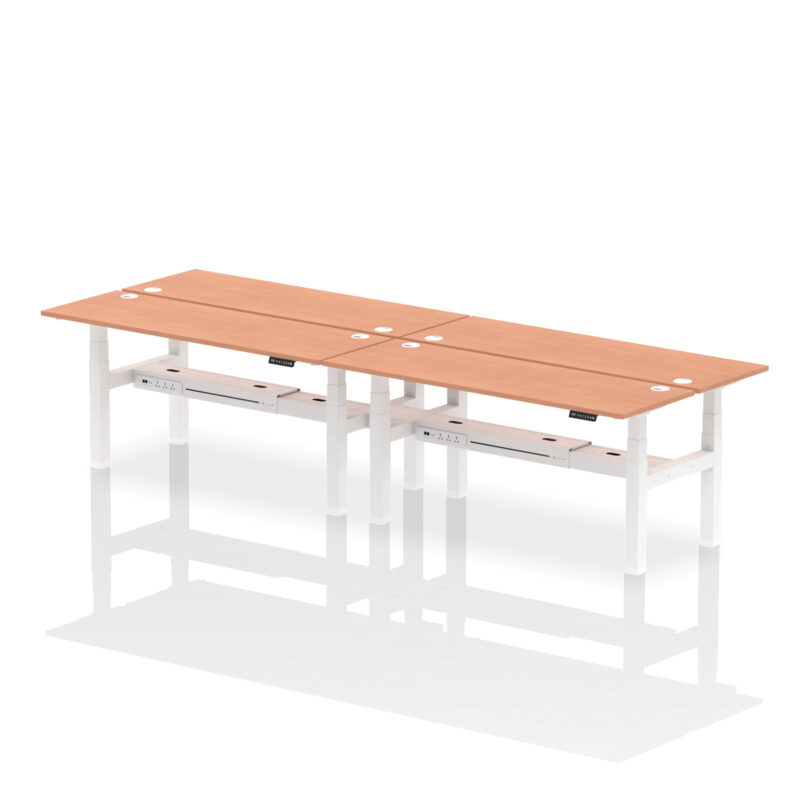 Brisk Back-to-Back Slimline Height Adjustable Bench Desk - 4 Person - Image 66