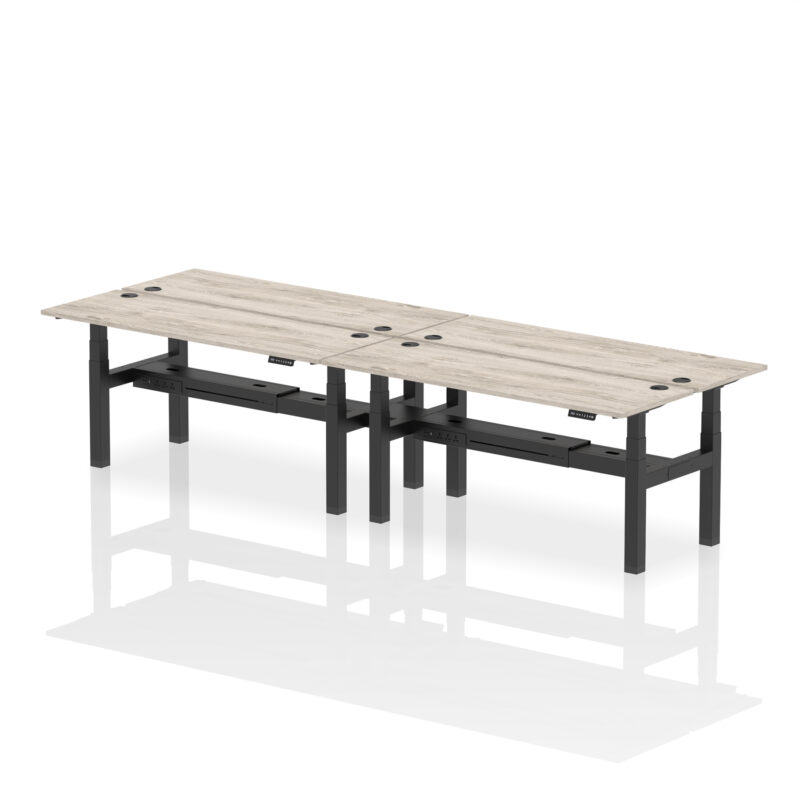 Brisk Back-to-Back Slimline Height Adjustable Bench Desk - 4 Person - Image 70