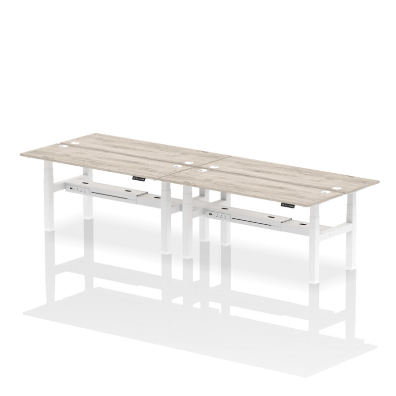 Brisk Back-to-Back Slimline Height Adjustable Bench Desk - 4 Person - Image 72