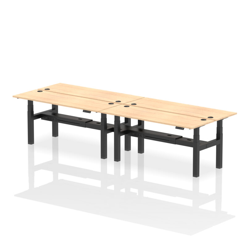 Brisk Back-to-Back Slimline Height Adjustable Bench Desk - 4 Person - Image 73