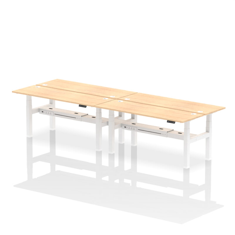 Brisk Back-to-Back Slimline Height Adjustable Bench Desk - 4 Person - Image 75