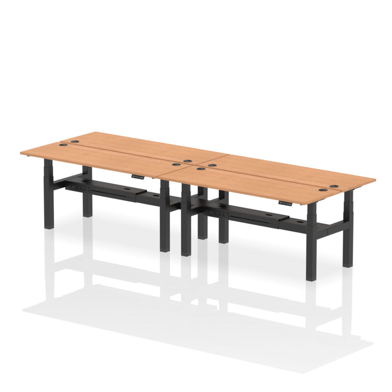 Brisk Back-to-Back Slimline Height Adjustable Bench Desk - 4 Person - Image 76