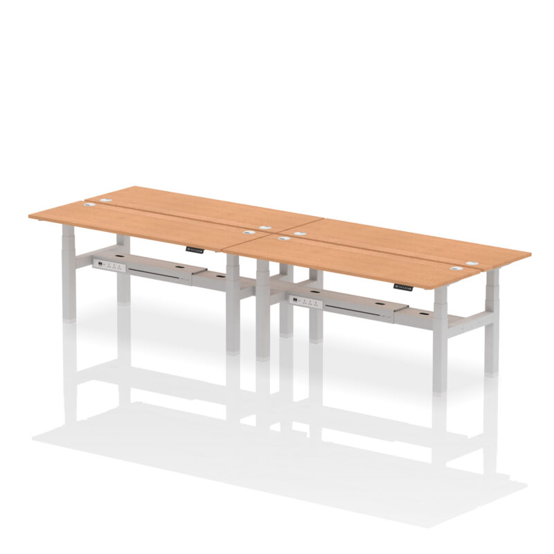Brisk Back-to-Back Slimline Height Adjustable Bench Desk - 4 Person - Image 77