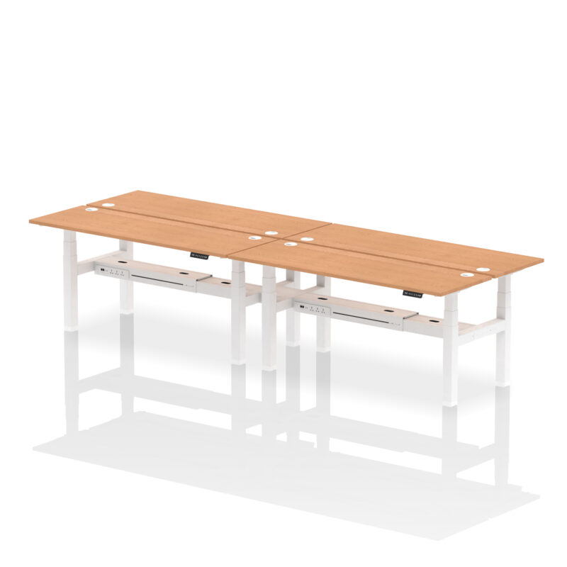 Brisk Back-to-Back Slimline Height Adjustable Bench Desk - 4 Person - Image 78