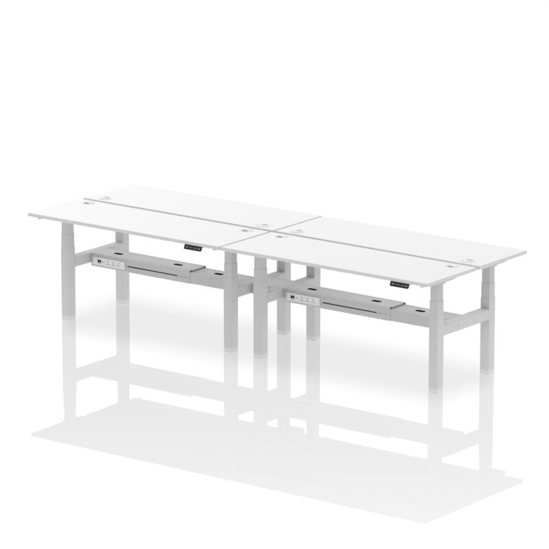 Brisk Back-to-Back Slimline Height Adjustable Bench Desk - 4 Person - Image 83