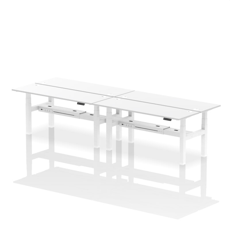 Brisk Back-to-Back Slimline Height Adjustable Bench Desk - 4 Person - Image 84