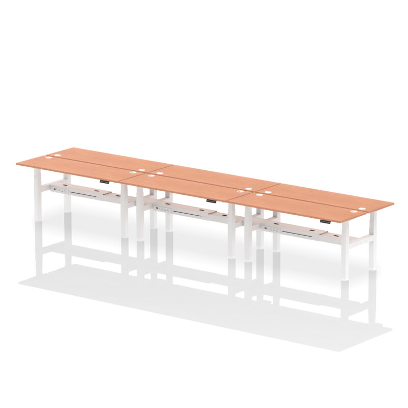 Brisk Back-to-Back Slimline Height Adjustable Bench Desk - 6 Person - Image 66
