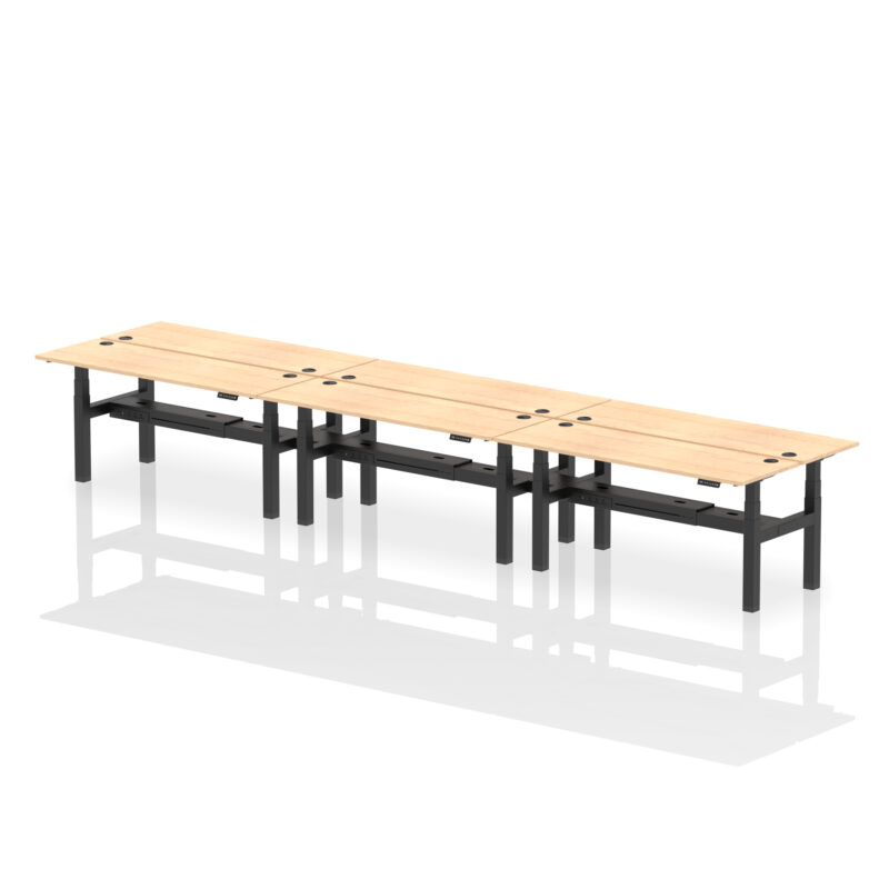 Brisk Back-to-Back Slimline Height Adjustable Bench Desk - 6 Person - Image 73