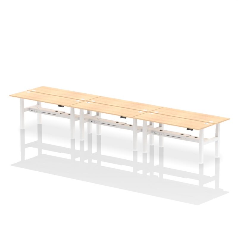Brisk Back-to-Back Slimline Height Adjustable Bench Desk - 6 Person - Image 75