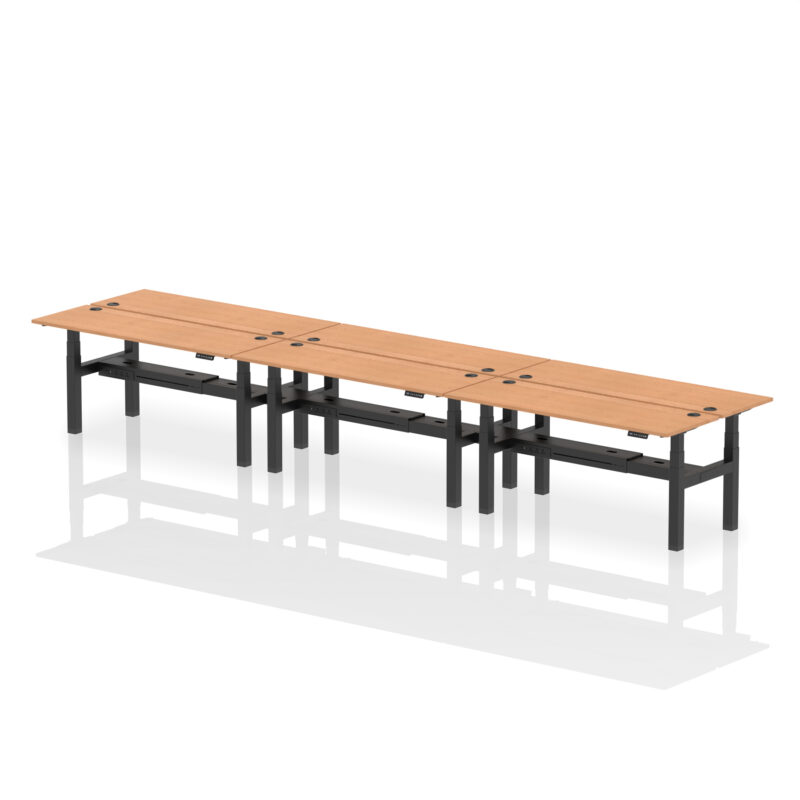 Brisk Back-to-Back Slimline Height Adjustable Bench Desk - 6 Person - Image 76