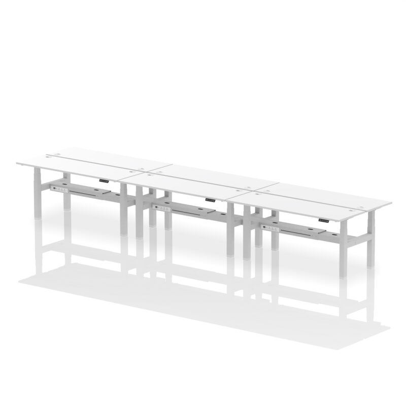 Brisk Back-to-Back Slimline Height Adjustable Bench Desk - 6 Person - Image 83