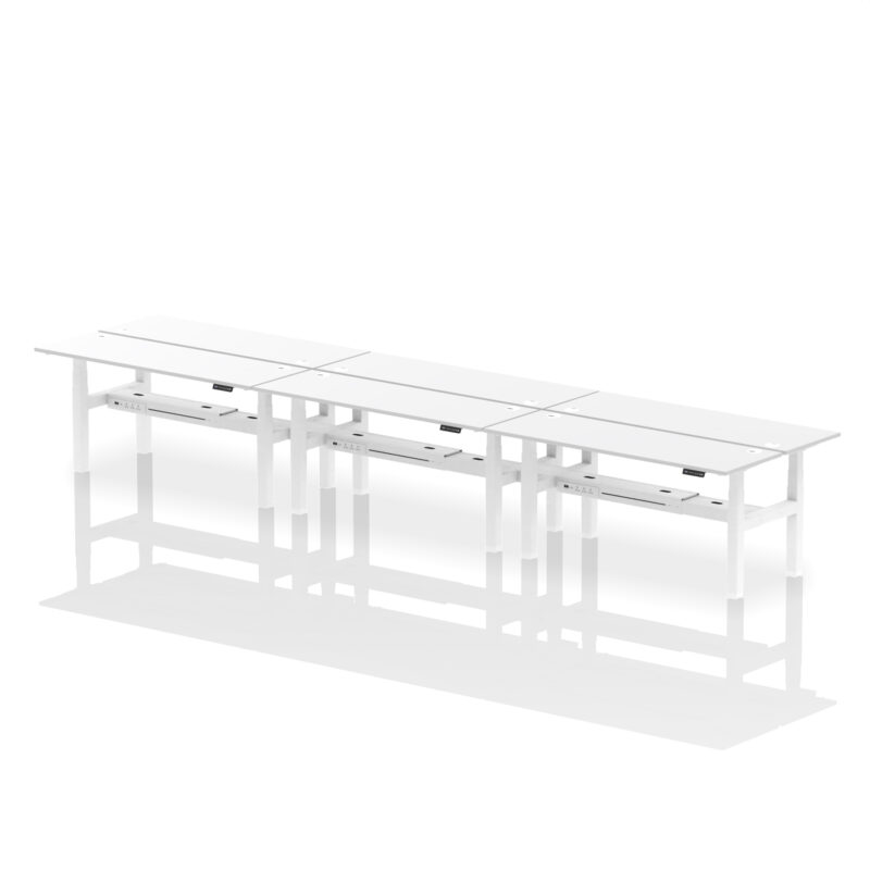 Brisk Back-to-Back Slimline Height Adjustable Bench Desk - 6 Person - Image 84