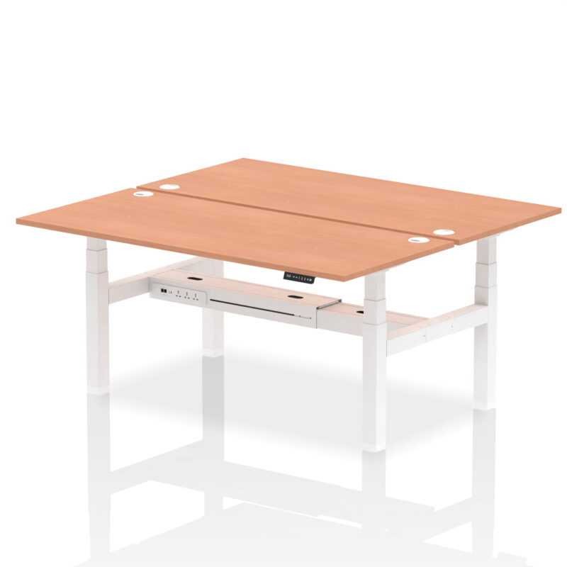 Brisk Back-to-Back Height Adjustable Bench Desk - 2 Person - Image 66