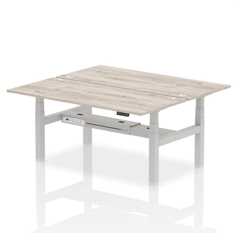 Brisk Back-to-Back Height Adjustable Bench Desk - 2 Person - Image 71