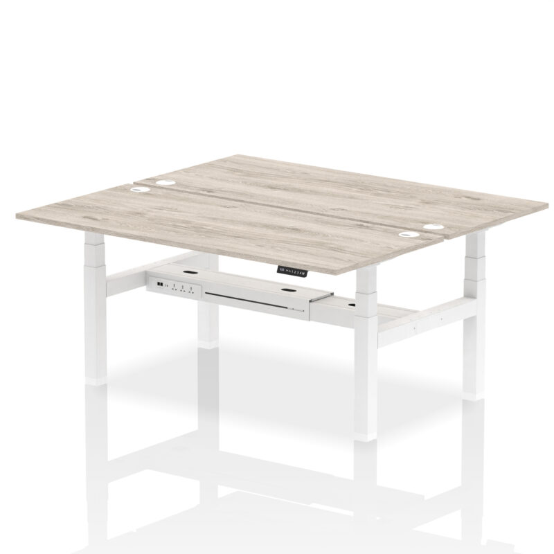 Brisk Back-to-Back Height Adjustable Bench Desk - 2 Person - Image 72