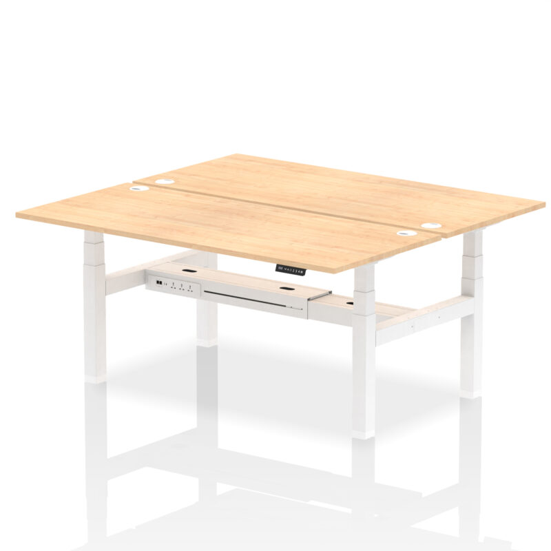 Brisk Back-to-Back Height Adjustable Bench Desk - 2 Person - Image 75
