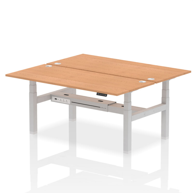Brisk Back-to-Back Height Adjustable Bench Desk - 2 Person - Image 77