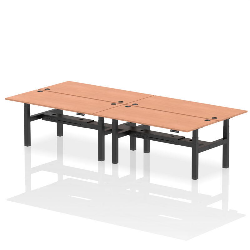 Brisk Back-to-Back Height Adjustable Bench Desk - 4 Person - Image 64