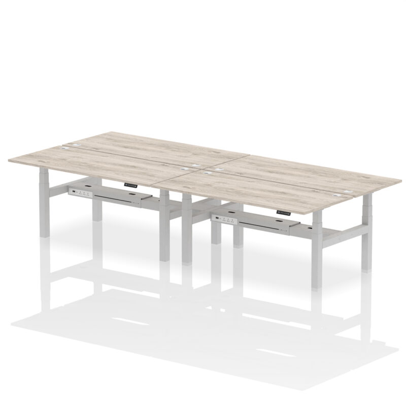 Brisk Back-to-Back Height Adjustable Bench Desk - 4 Person - Image 71