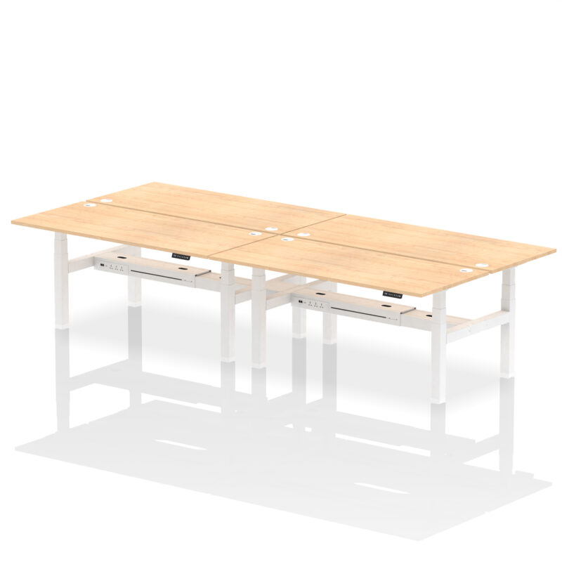 Brisk Back-to-Back Height Adjustable Bench Desk - 4 Person - Image 75