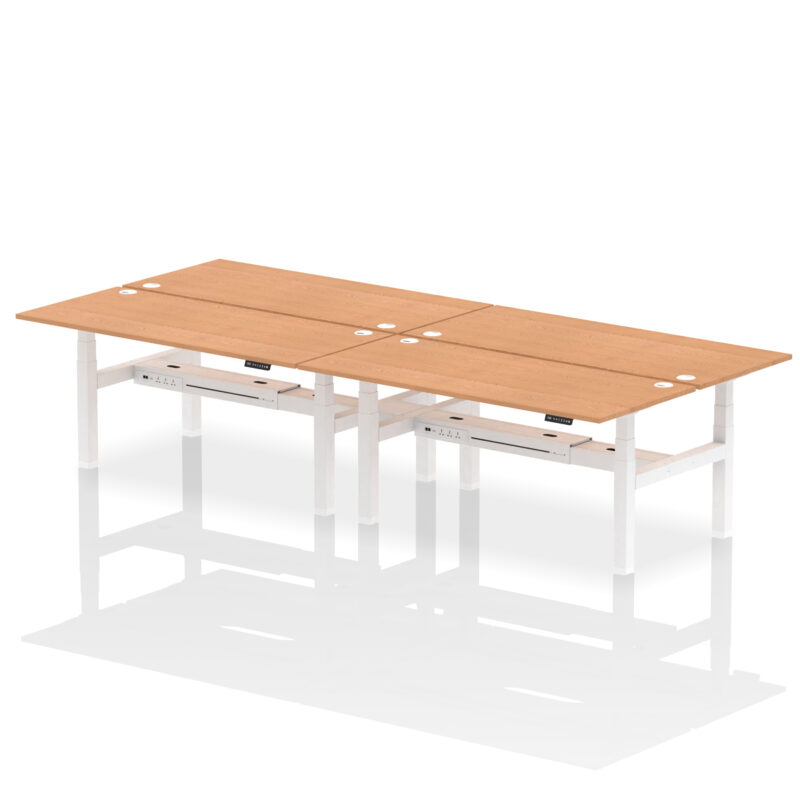 Brisk Back-to-Back Height Adjustable Bench Desk - 4 Person - Image 78