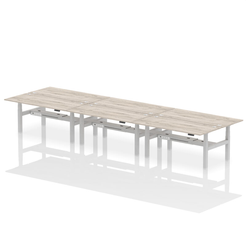Brisk Back-to-Back Height Adjustable Bench Desk - 6 Person - Image 71