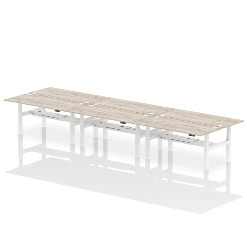 Brisk Back-to-Back Height Adjustable Bench Desk - 6 Person - Image 72