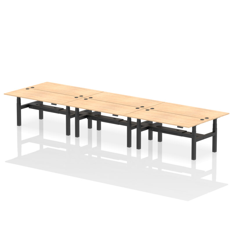 Brisk Back-to-Back Height Adjustable Bench Desk - 6 Person - Image 73