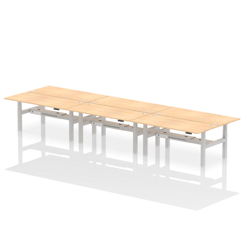 Brisk Back-to-Back Height Adjustable Bench Desk - 6 Person - Image 74